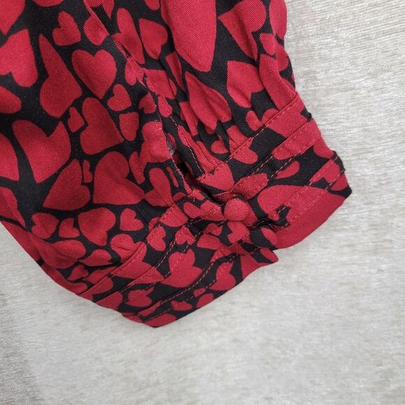 Torrid Midi Challis Skater Dress Red Heart Patterned Dress Women's Plus Size 5X - Picture 8 of 15